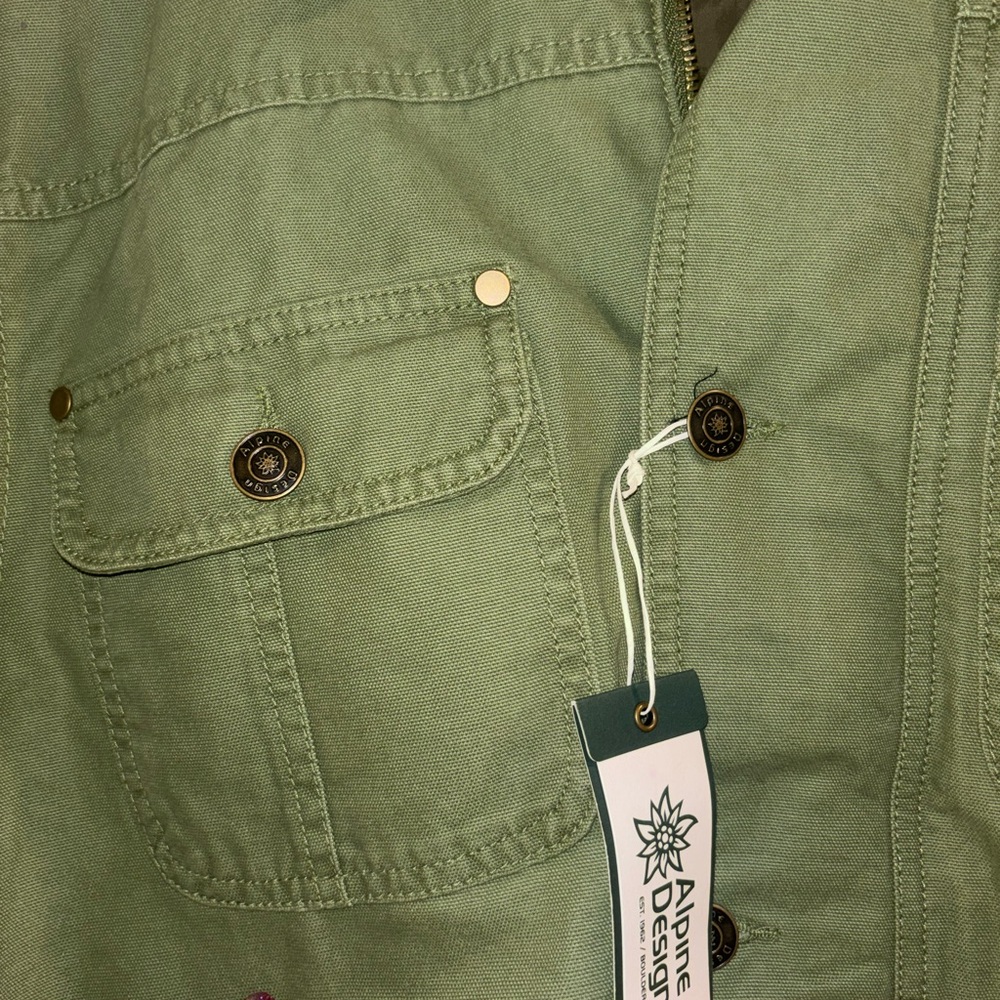 Alpine Design Women’s Quilted Chore Coat Olive Green Medium NWT - Picture 6 of 8